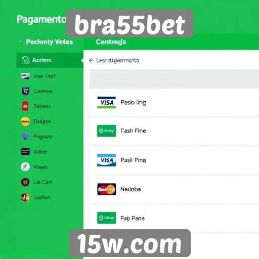 Opções de pagamento disponíveis na plataforma bra55bet